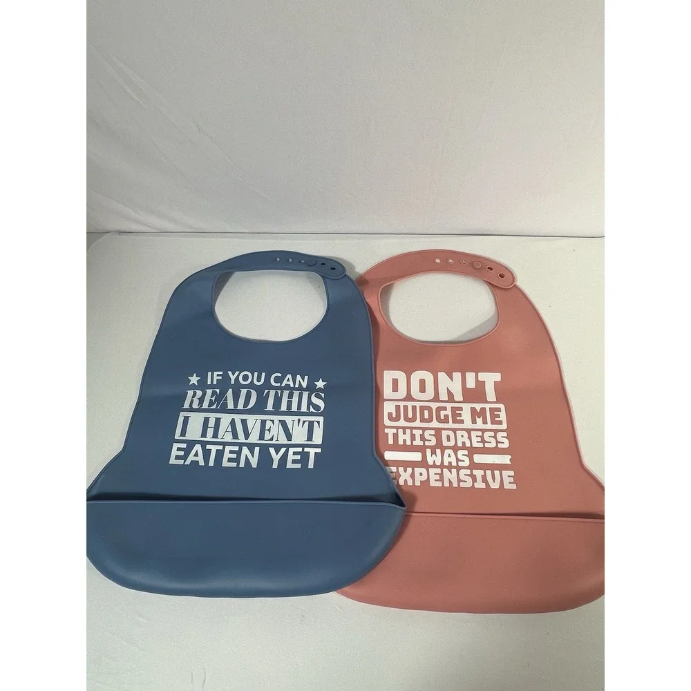 Adjustable Silicone Adult Bib, Washable Bib for Men & Women, Waterproof bib f...